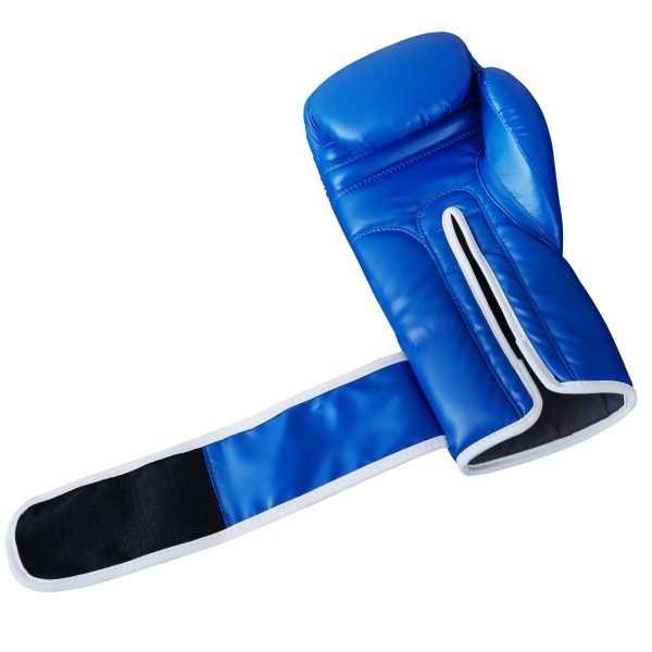 blue leather gloves