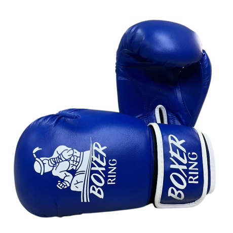 Blue leather boxing gloves